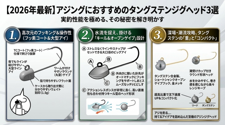 タングステンジグヘッド３選