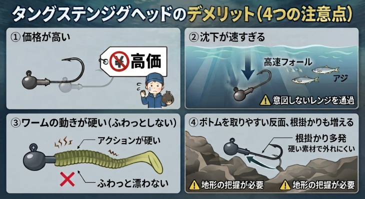 タングステンデメリット
